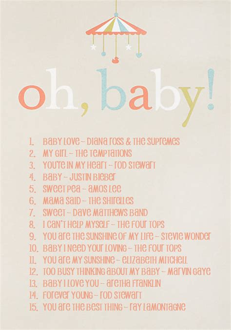 playlist for baby shower